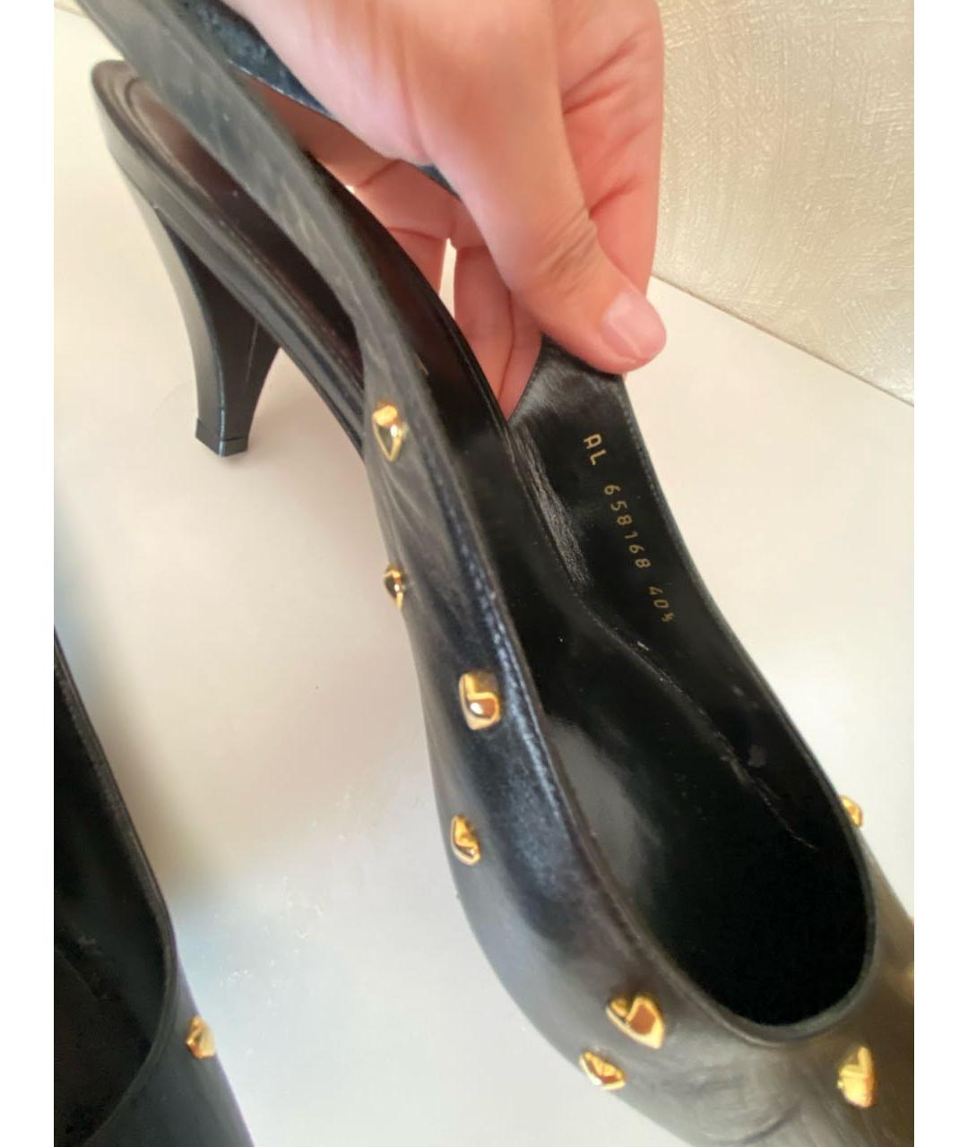SAINT LAURENT Черные кожаные туфли, фото 7