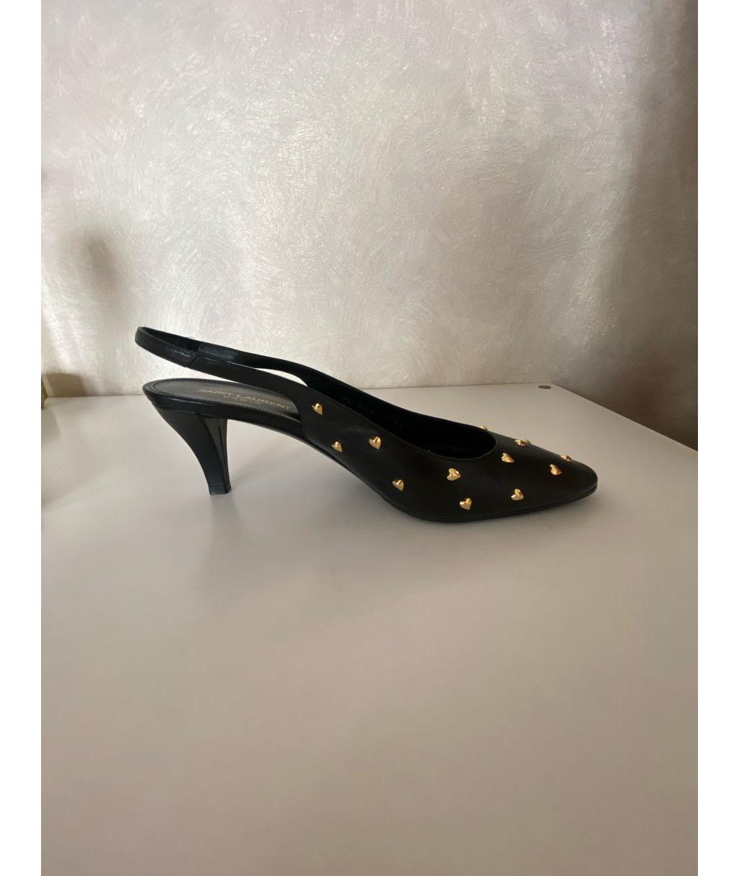 SAINT LAURENT Черные кожаные туфли, фото 9