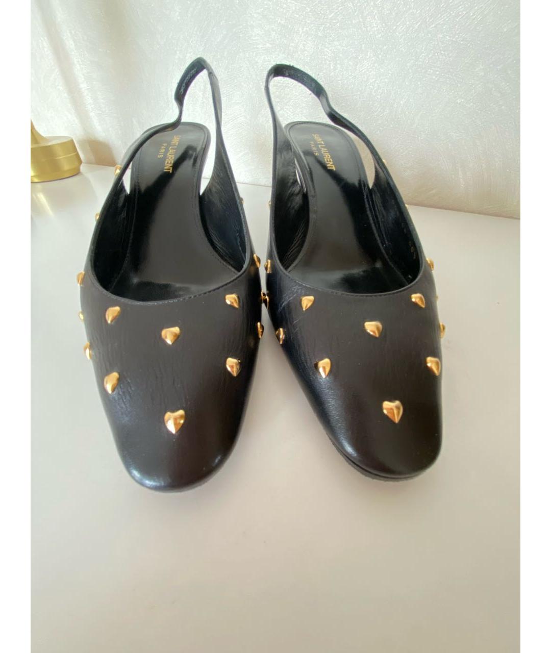 SAINT LAURENT Черные кожаные туфли, фото 5