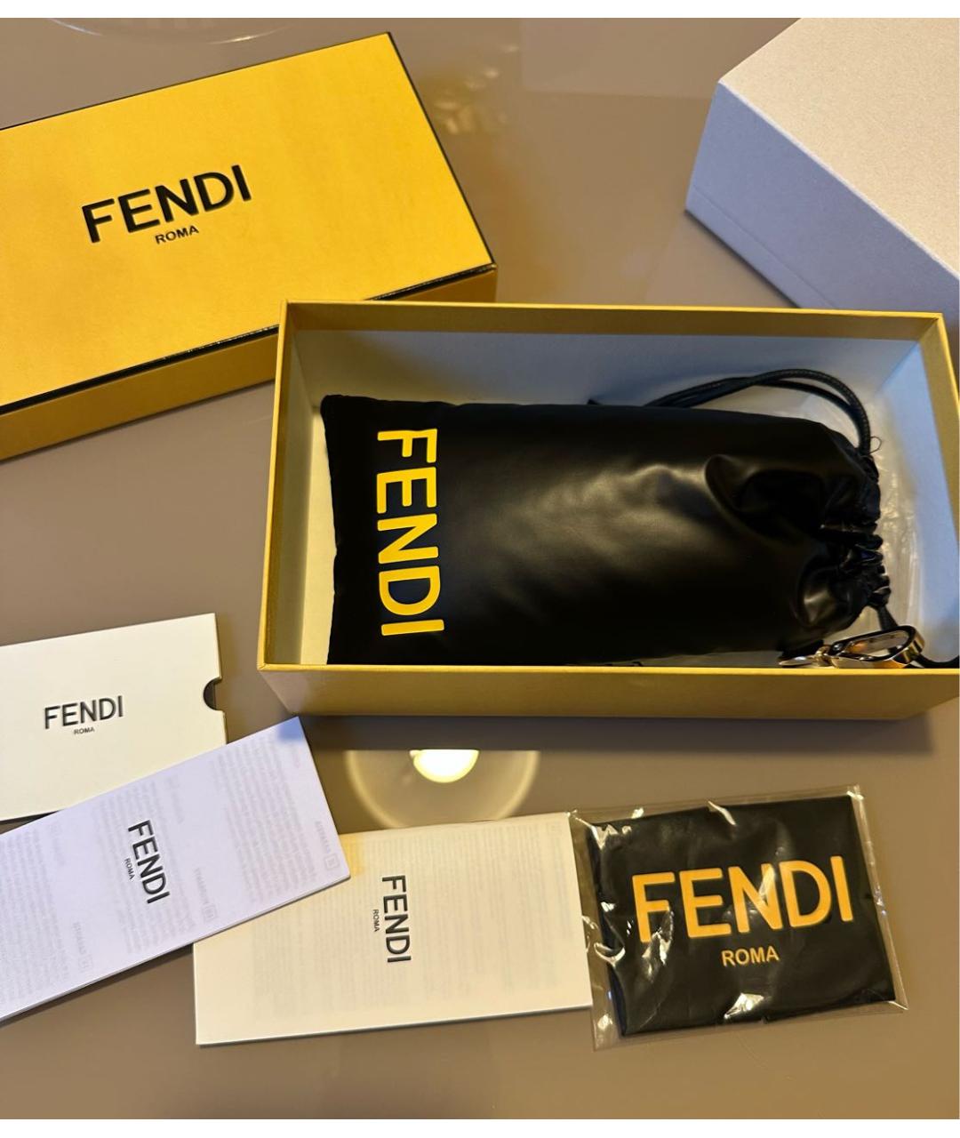 FENDI Черные металлические солнцезащитные очки, фото 3