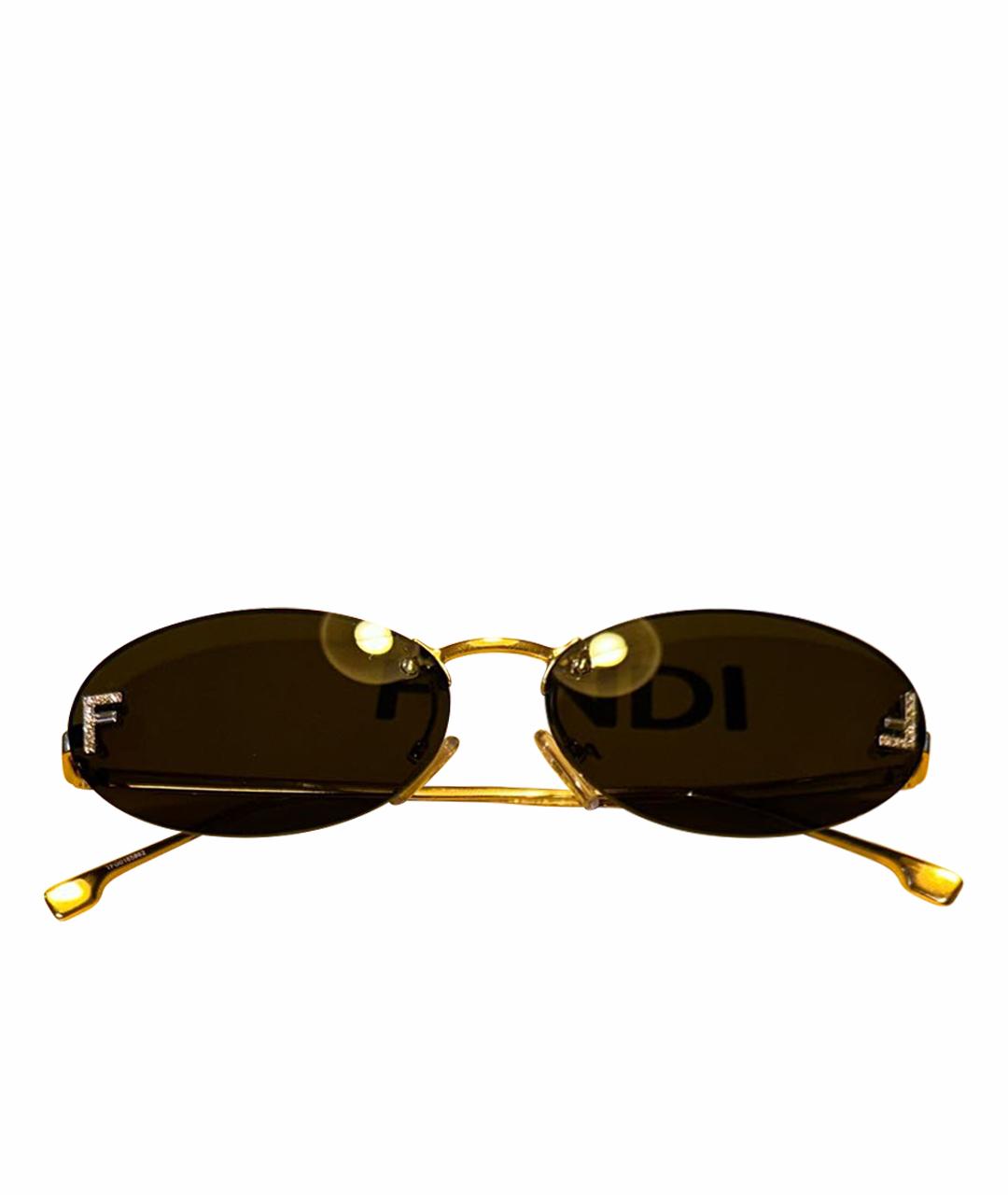 FENDI Черные металлические солнцезащитные очки, фото 1