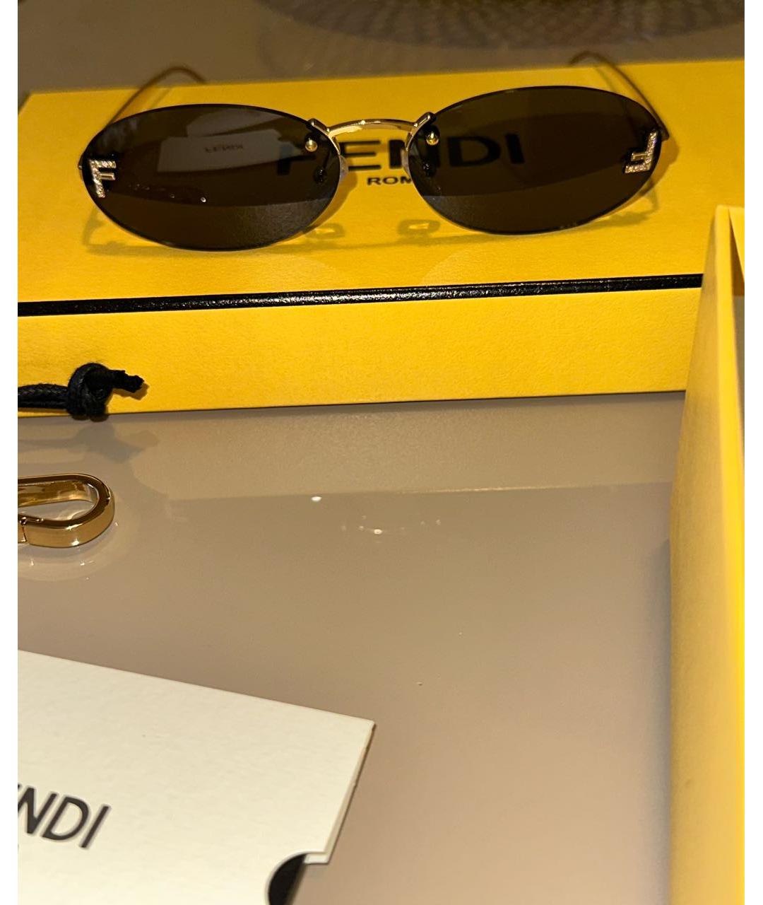 FENDI Черные металлические солнцезащитные очки, фото 2