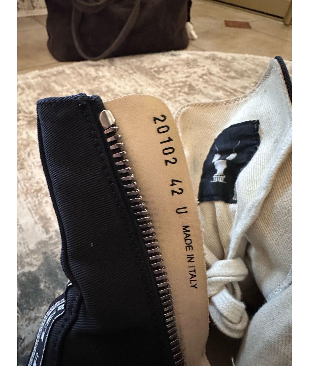 RICK OWENS DRKSHDW Черные текстильные высокие кроссовки / кеды, фото 5