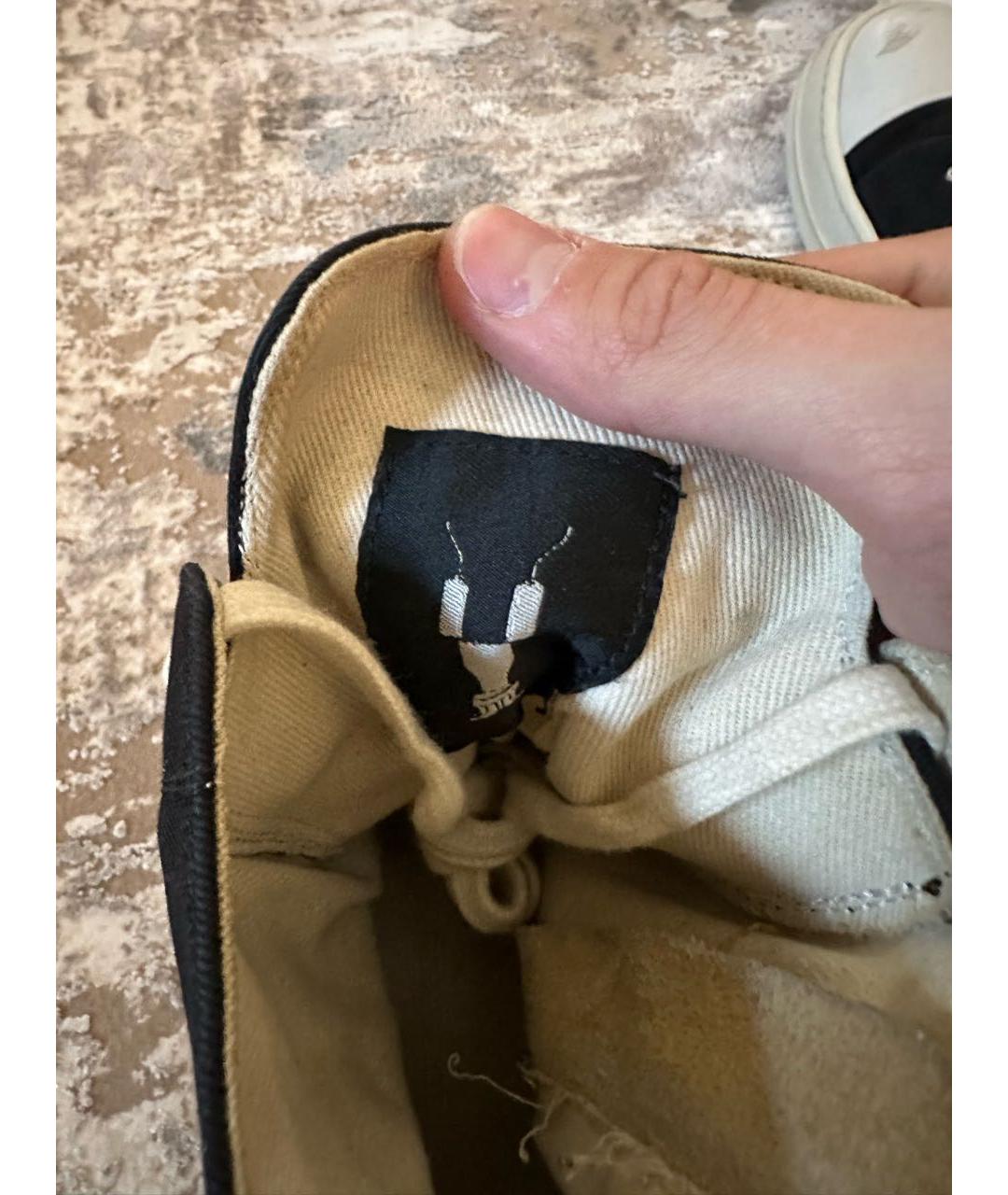 RICK OWENS DRKSHDW Черные текстильные высокие кроссовки / кеды, фото 4