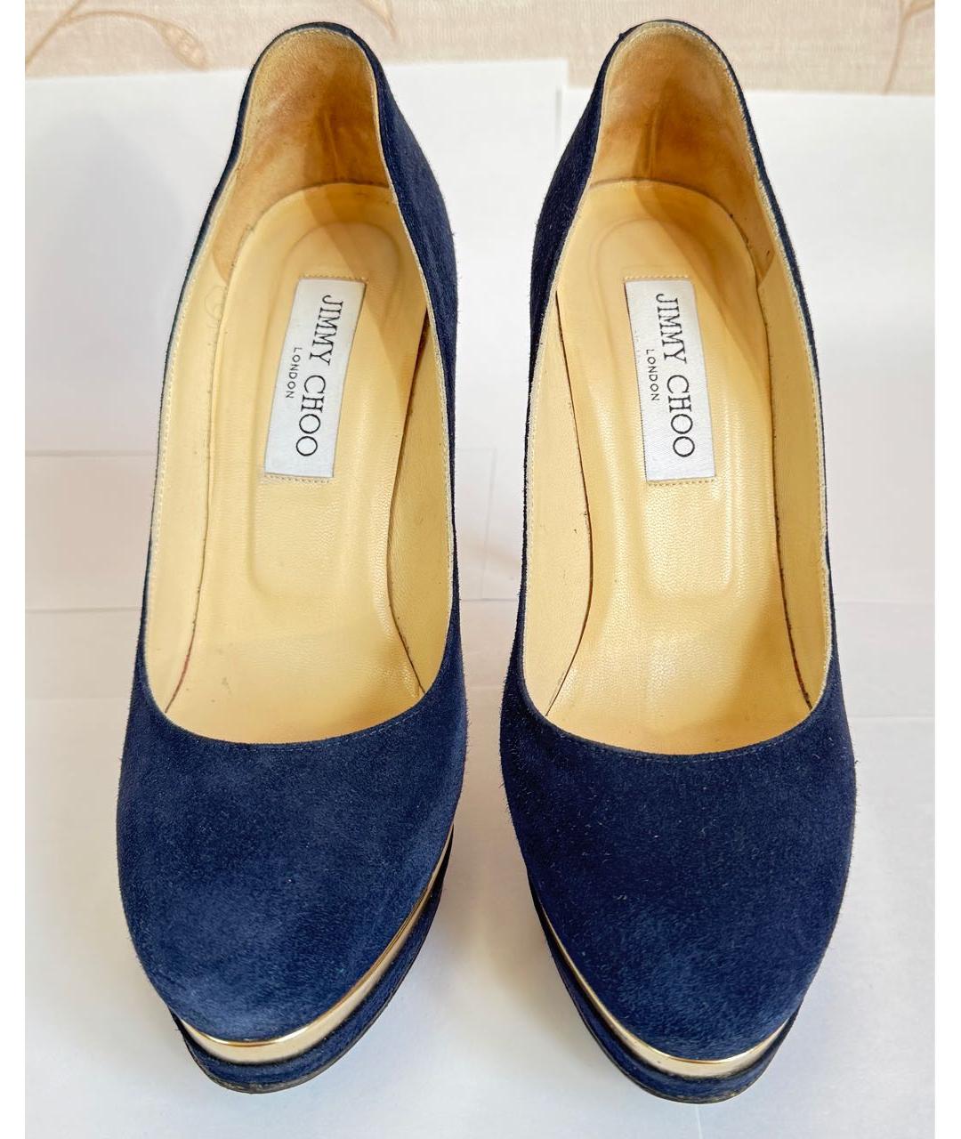 JIMMY CHOO Темно-синие замшевые туфли, фото 3