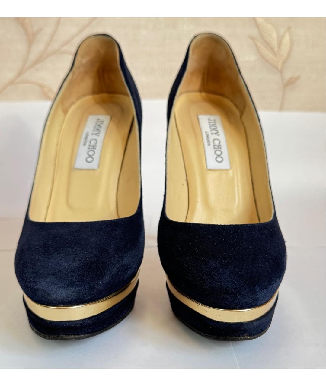 JIMMY CHOO Темно-синие замшевые туфли, фото 2