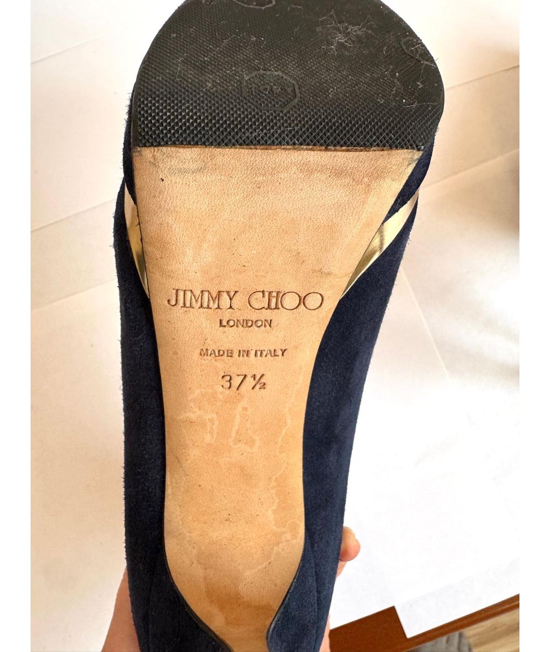 JIMMY CHOO Темно-синие замшевые туфли, фото 7