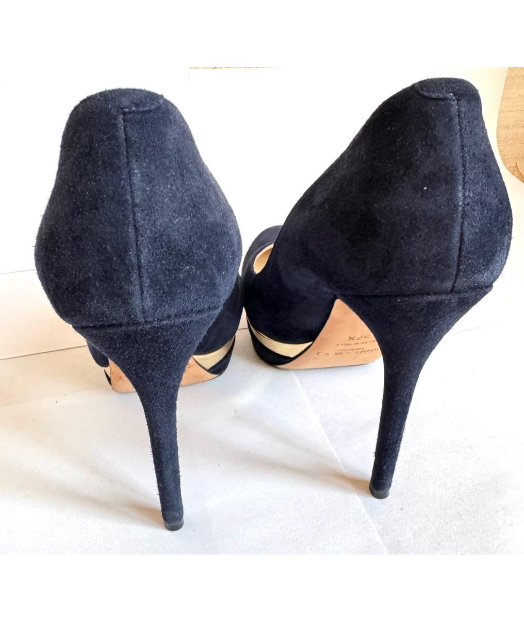 JIMMY CHOO Темно-синие замшевые туфли, фото 4