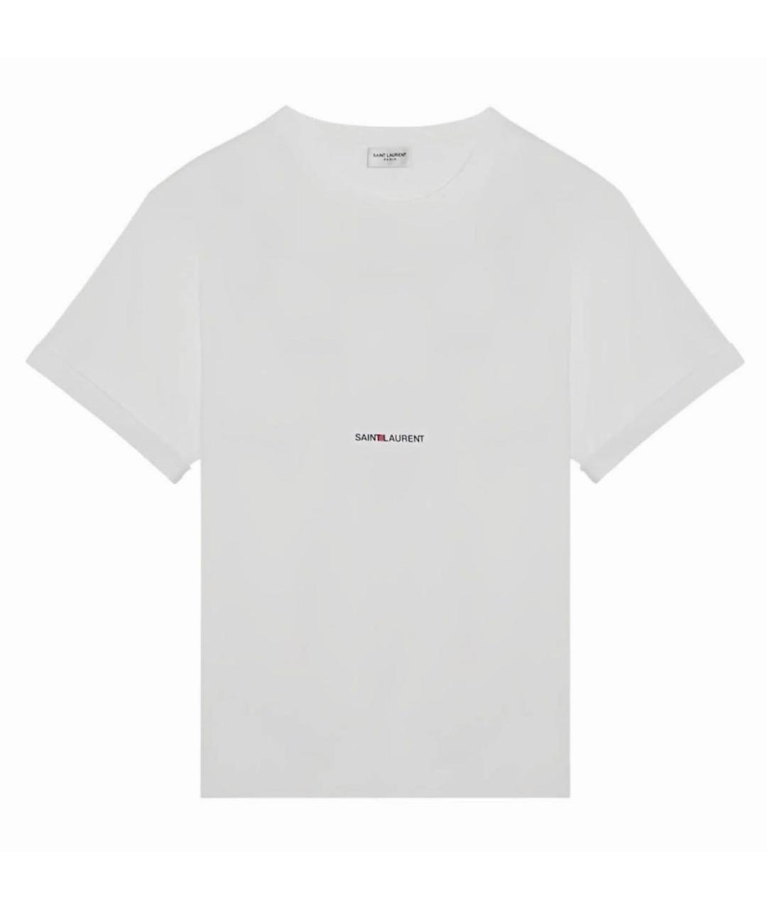 SAINT LAURENT Белая хлопковая футболка, фото 1