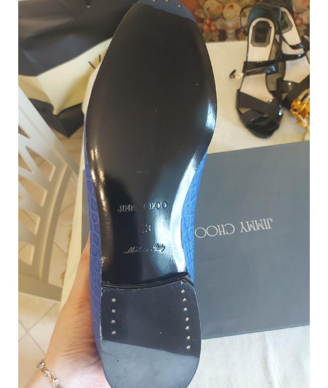JIMMY CHOO Синие туфли из экзотической кожи, фото 3