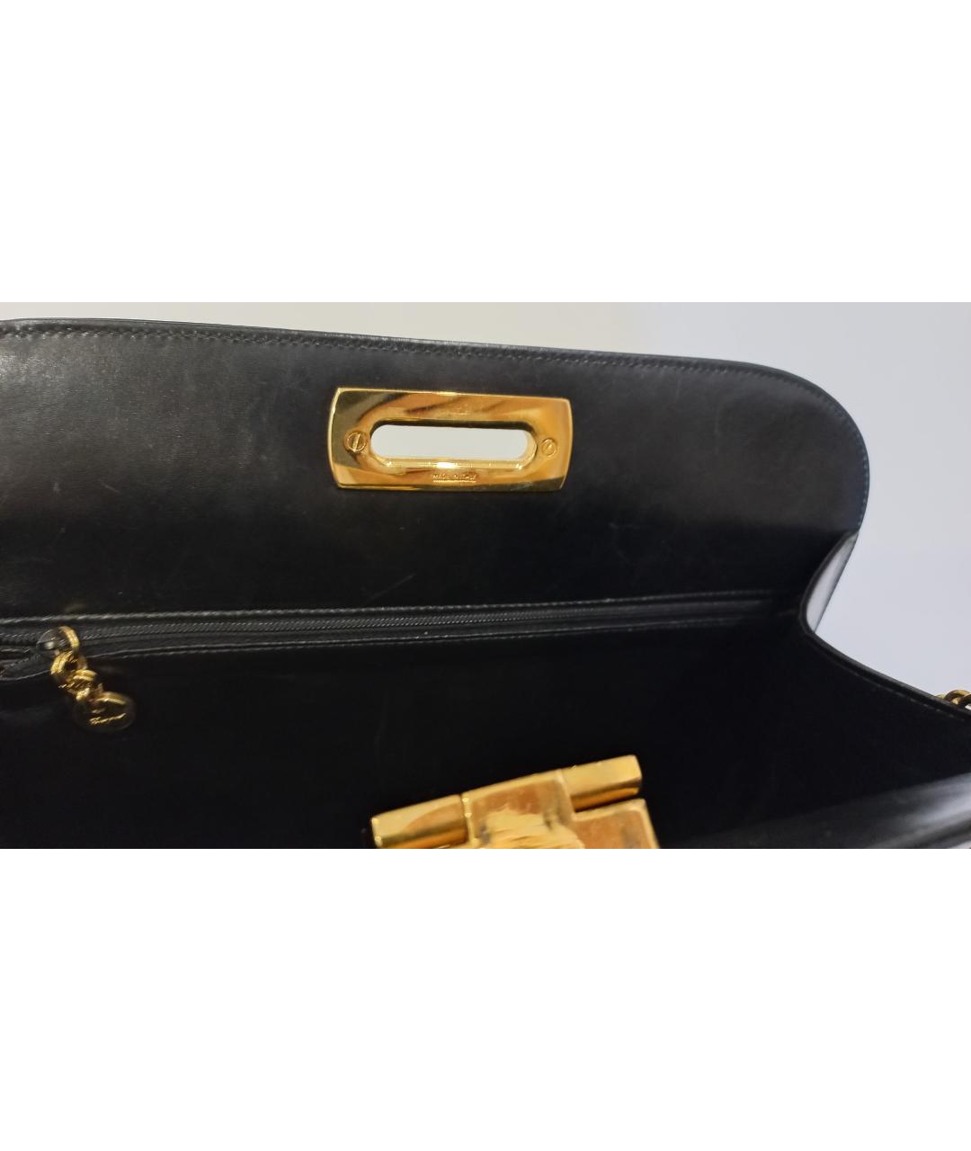 FERRAGAMO Черная кожаная сумка через плечо, фото 8