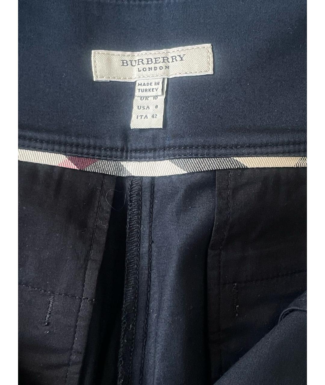 BURBERRY Темно-синие хлопко-эластановые шорты, фото 3