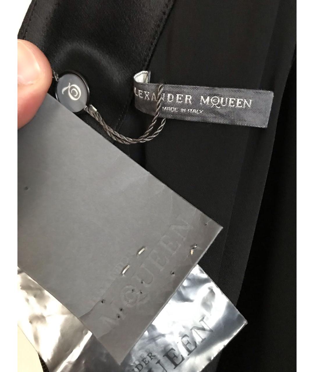 ALEXANDER MCQUEEN Черное шелковое коктейльное платье, фото 6