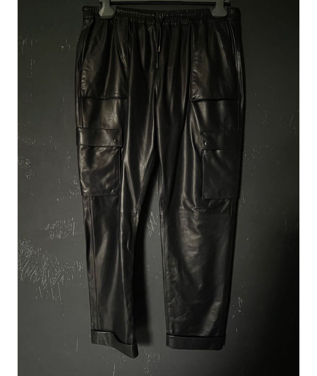 TOM FORD Черные кожаные прямые брюки, фото 5