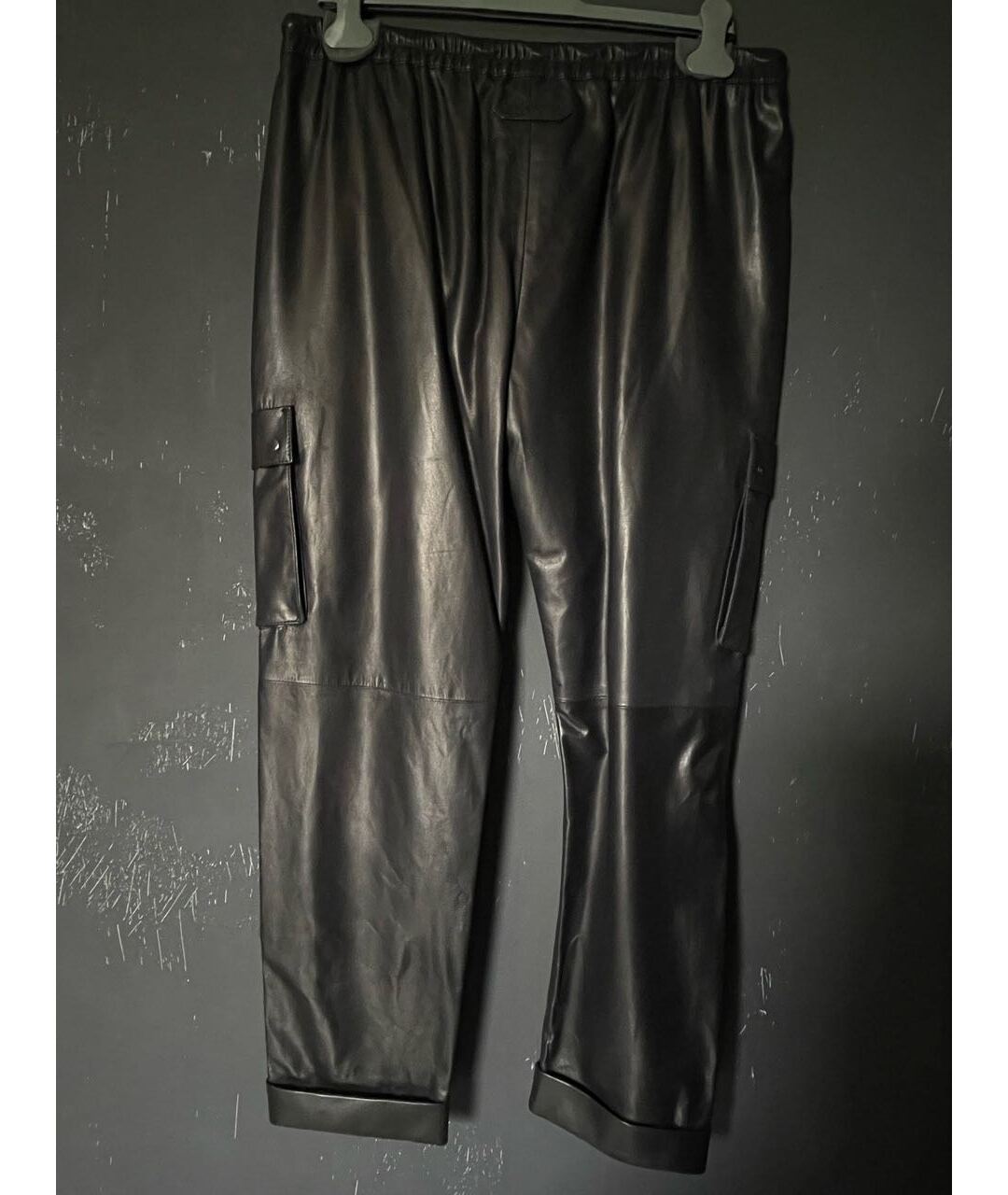 TOM FORD Черные кожаные прямые брюки, фото 4