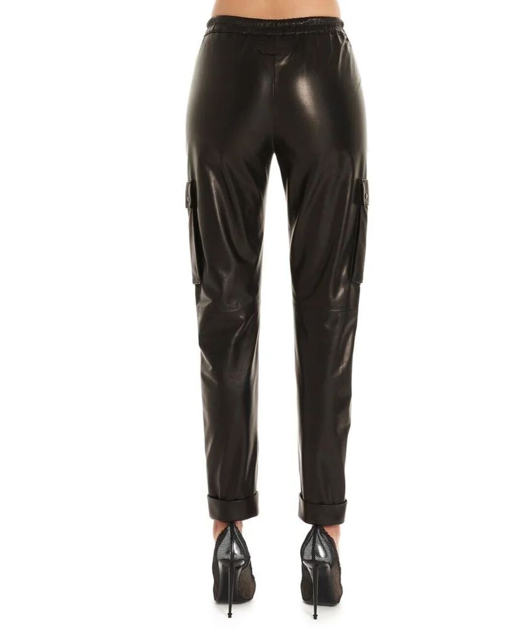 TOM FORD Черные кожаные прямые брюки, фото 2