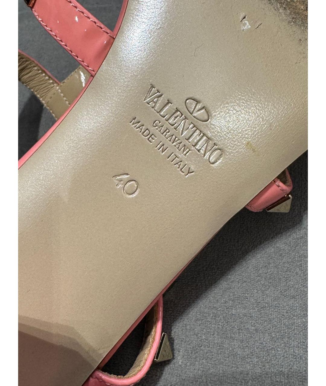 VALENTINO Розовые кожаные мюли, фото 5
