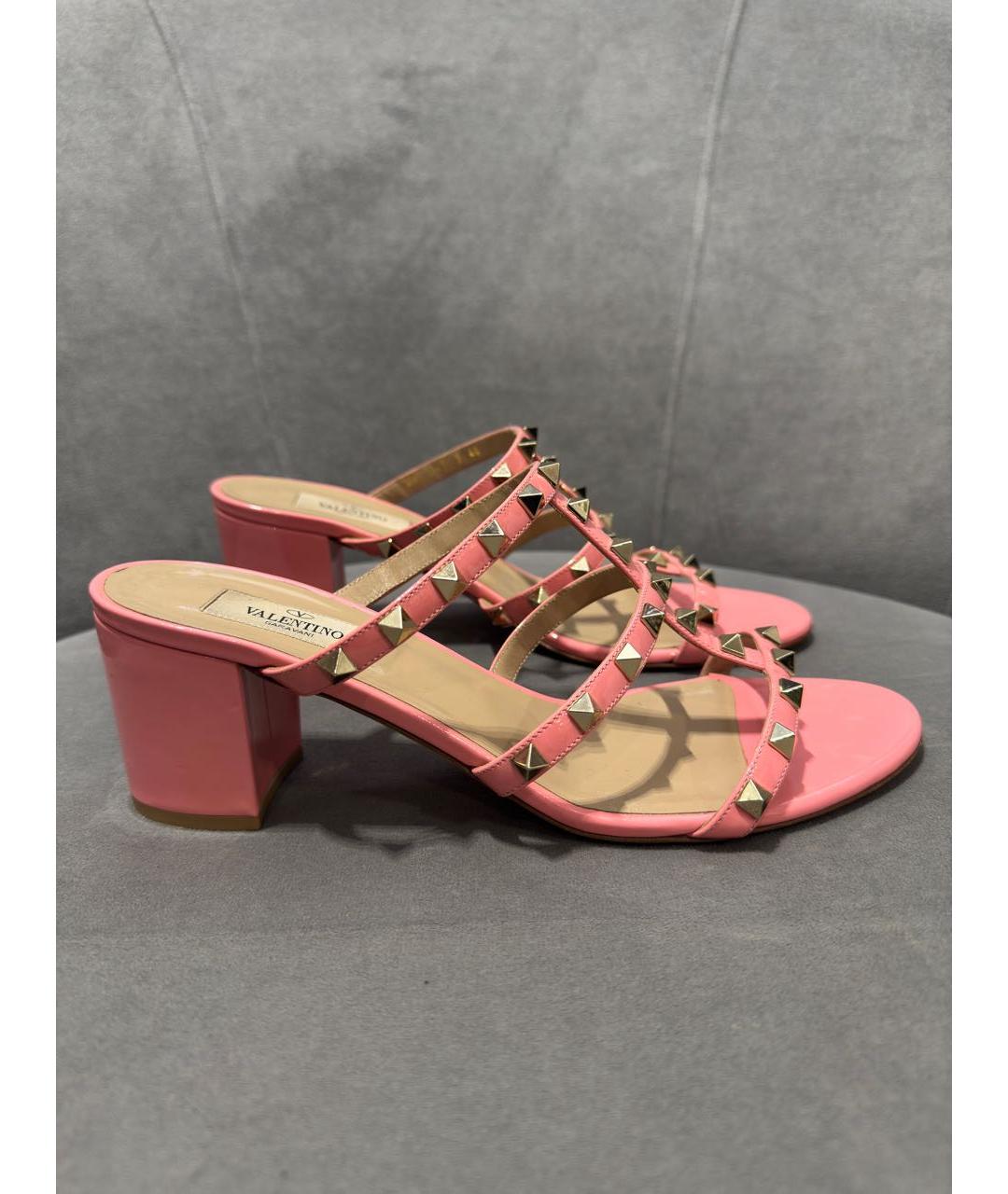 VALENTINO Розовые кожаные мюли, фото 6