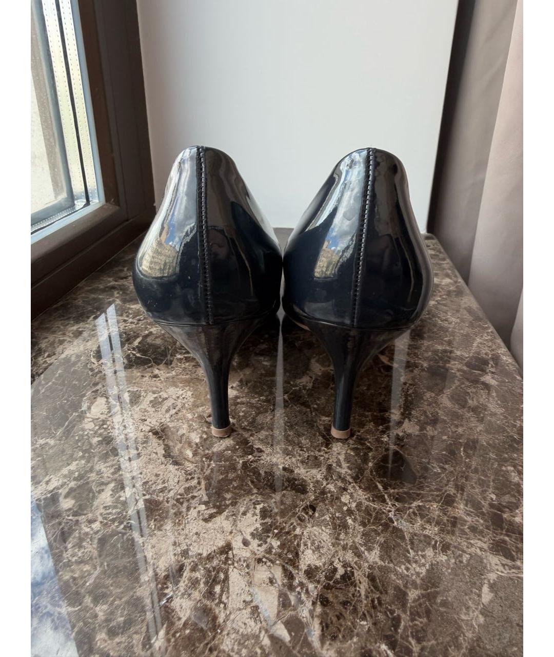FERRAGAMO Темно-синие кожаные туфли, фото 4