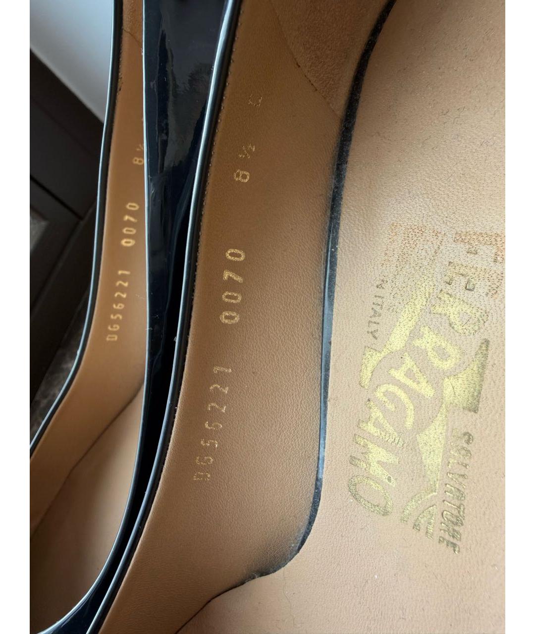 FERRAGAMO Темно-синие кожаные туфли, фото 6