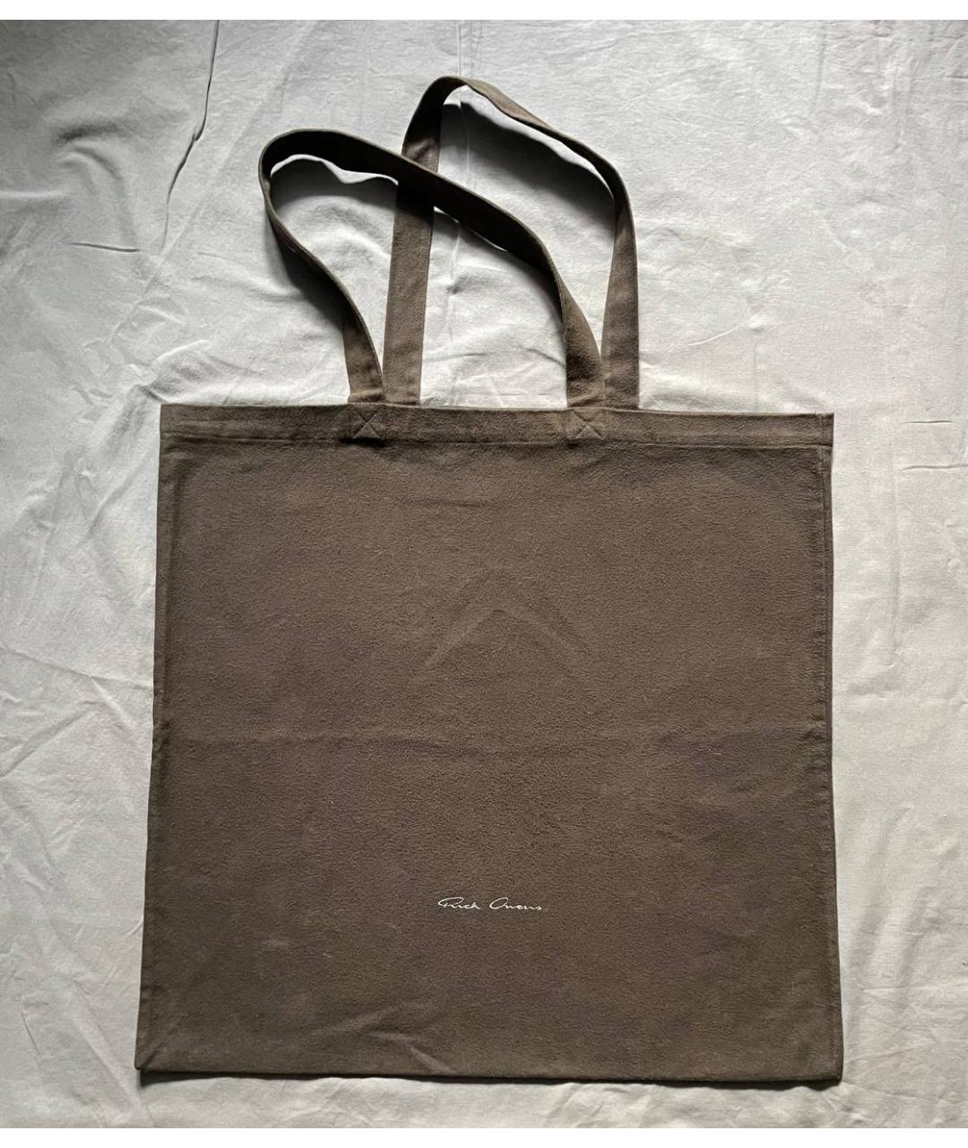 RICK OWENS Коричневая хлопковая сумка тоут, фото 3