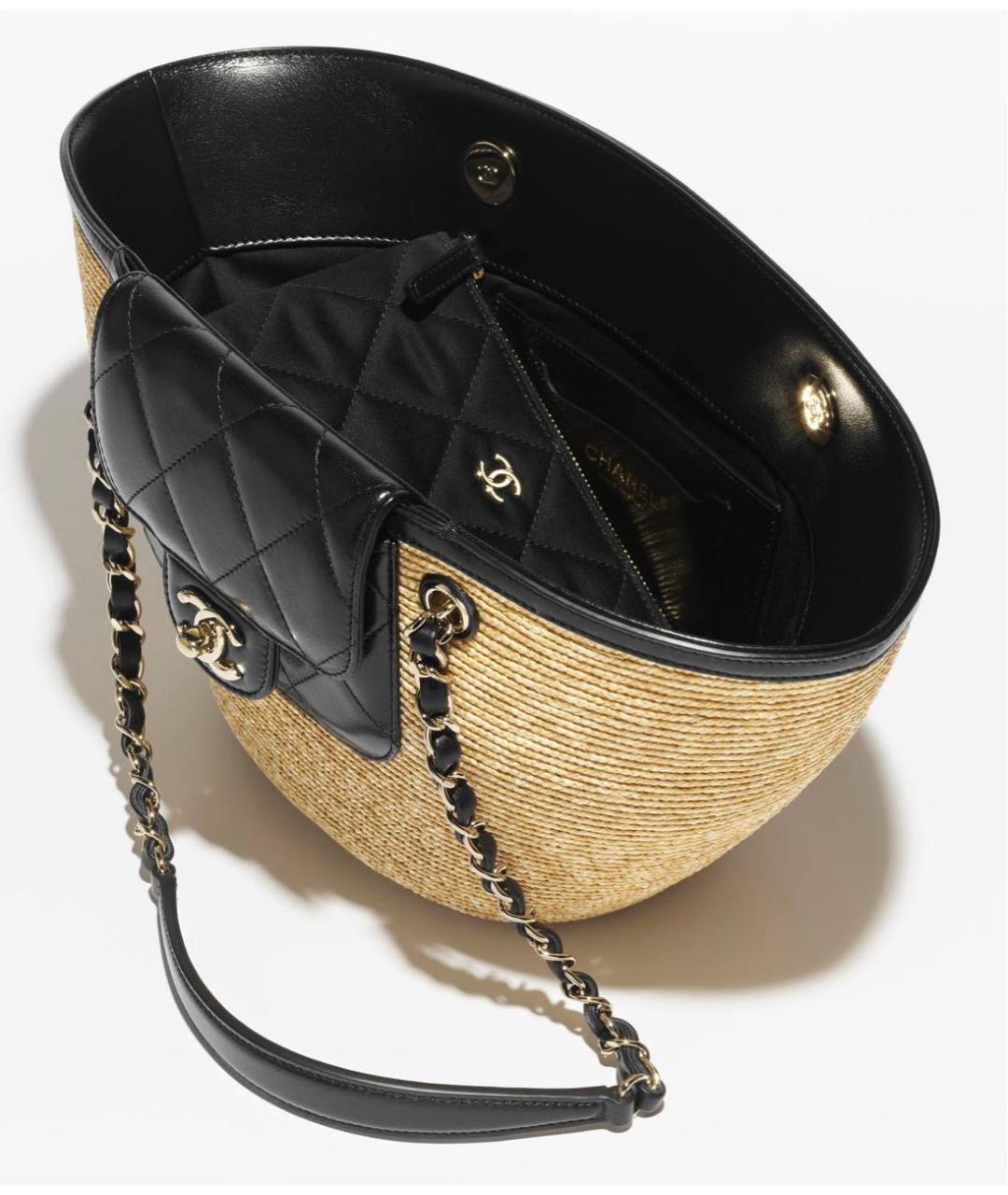 CHANEL Бежевая плетеная пляжная сумка, фото 5