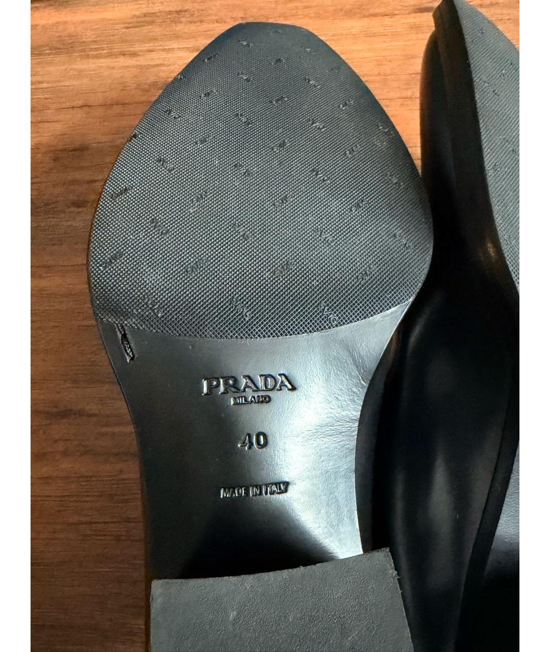 PRADA Черные кожаные мюли, фото 7