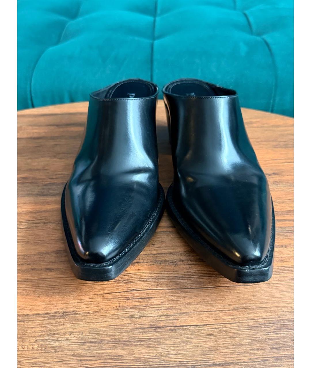 PRADA Черные кожаные мюли, фото 2