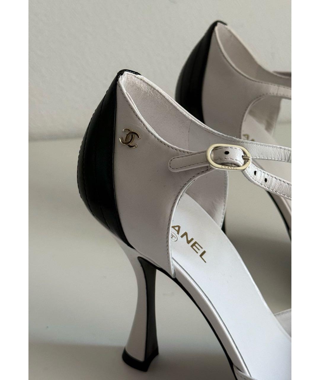 CHANEL Белые кожаные туфли, фото 6