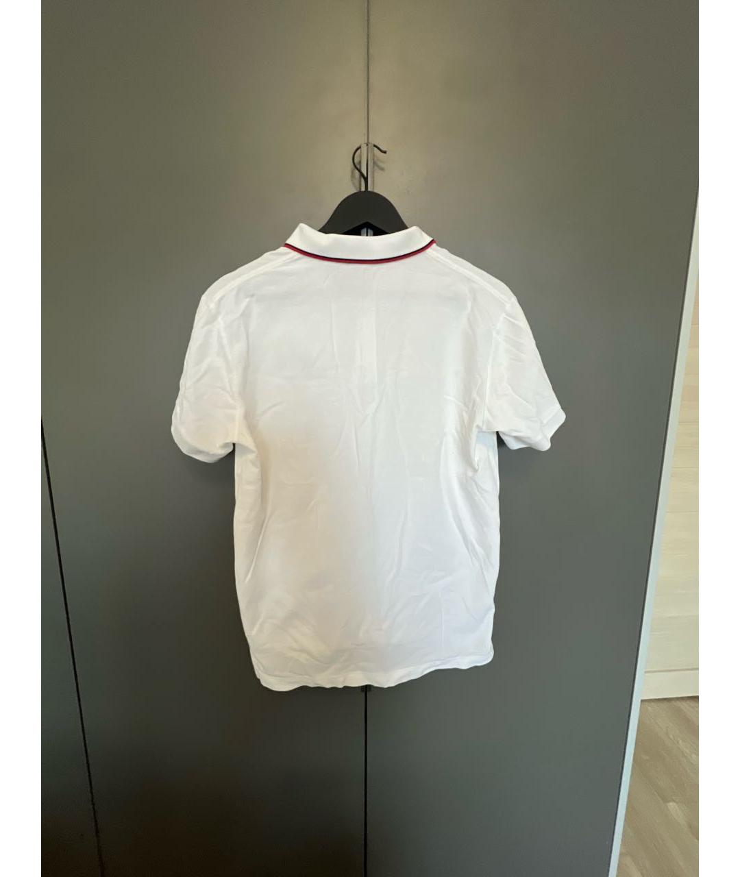 BURBERRY Белое хлопко-эластановое поло с коротким рукавом, фото 2