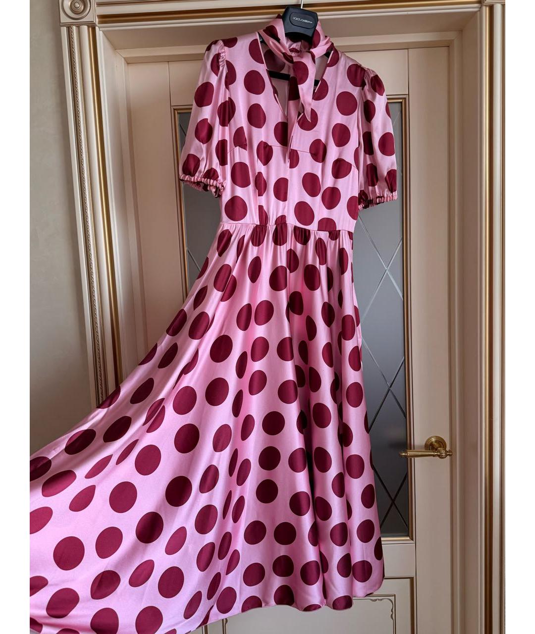 DOLCE&GABBANA Мульти шелковое повседневное платье, фото 2