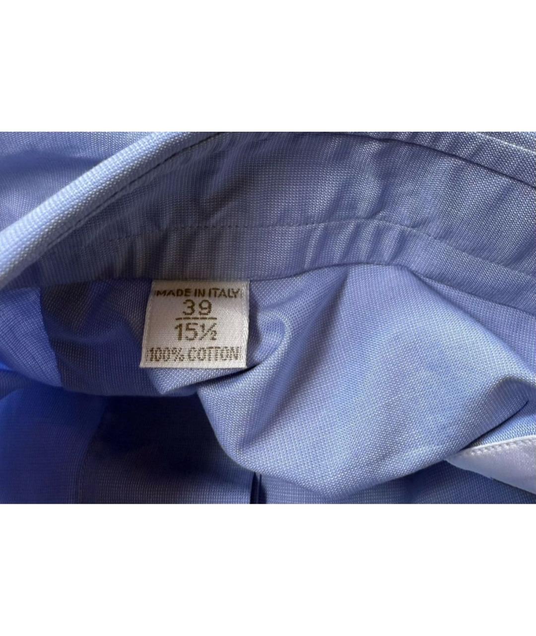 BRIONI Голубая хлопковая классическая рубашка, фото 4