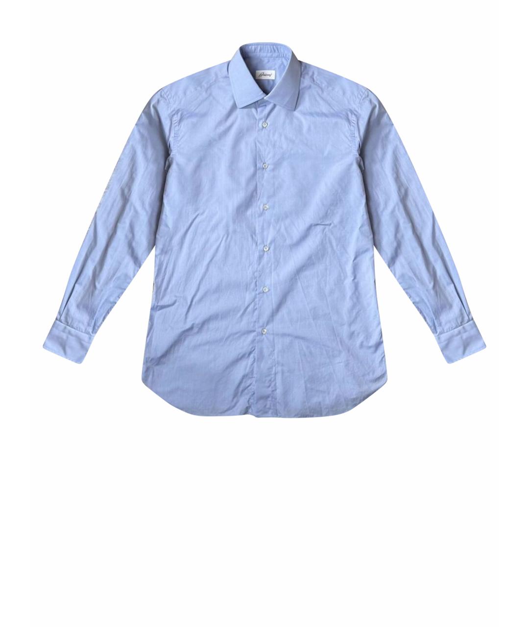 BRIONI Голубая хлопковая классическая рубашка, фото 1
