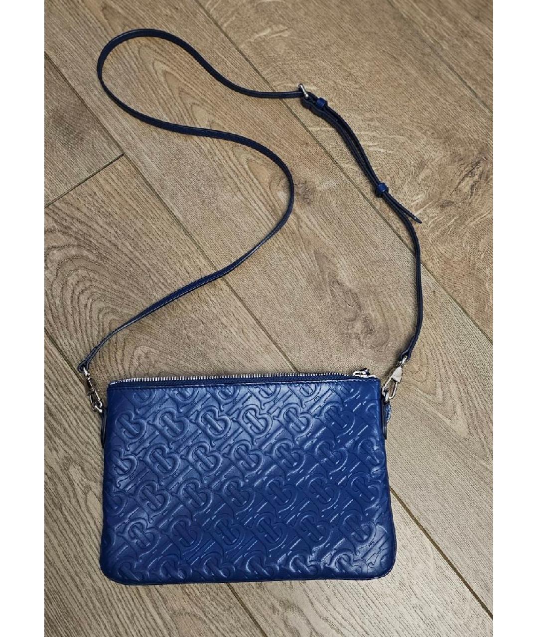 BURBERRY Синяя кожаная сумка через плечо, фото 3