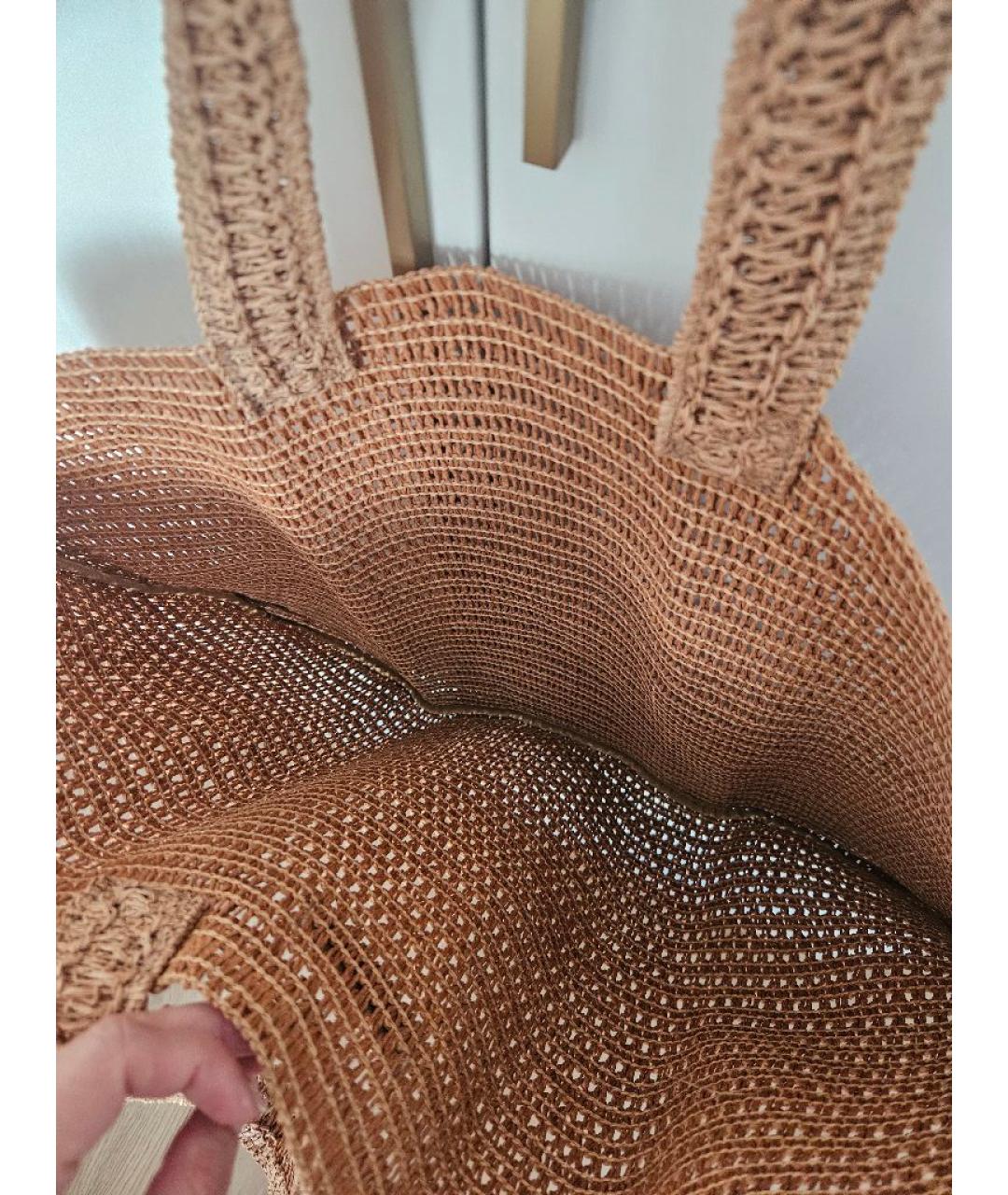 BURBERRY Бежевая плетеная пляжная сумка, фото 3
