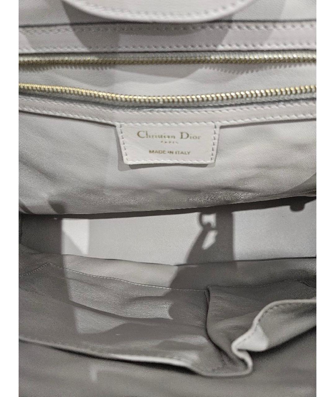 CHRISTIAN DIOR Фиолетовая кожаная сумка тоут, фото 3
