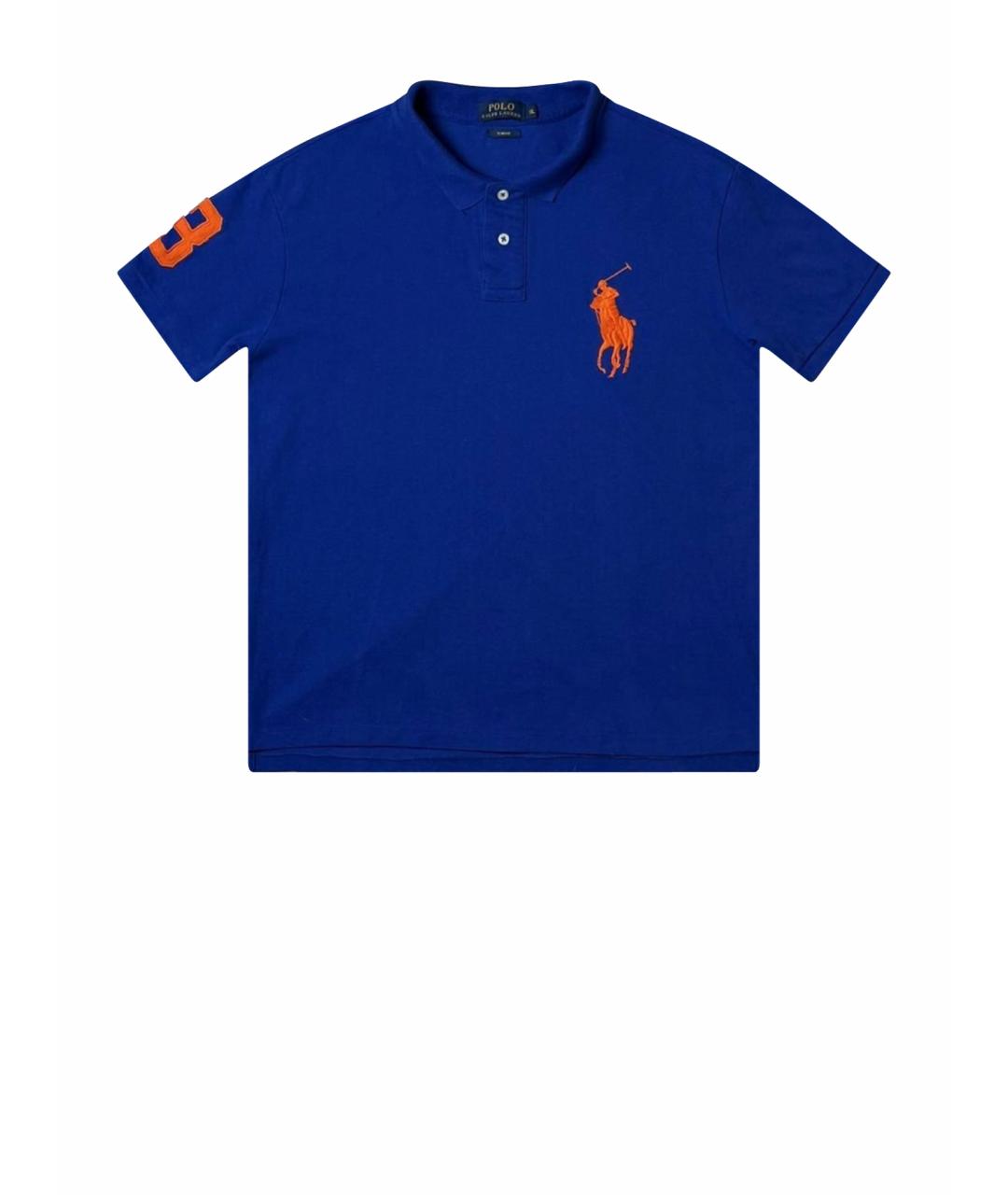 POLO RALPH LAUREN Синее хлопковое поло с коротким рукавом, фото 1