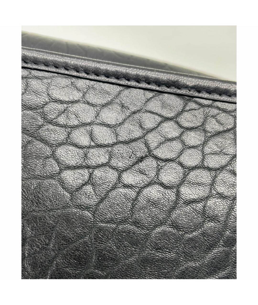 SAINT LAURENT Черная кожаная сумка тоут, фото 7