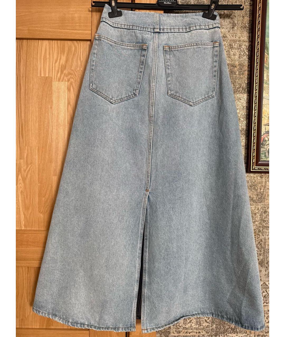 MM6 MAISON MARGIELA Голубая деним юбка макси, фото 2