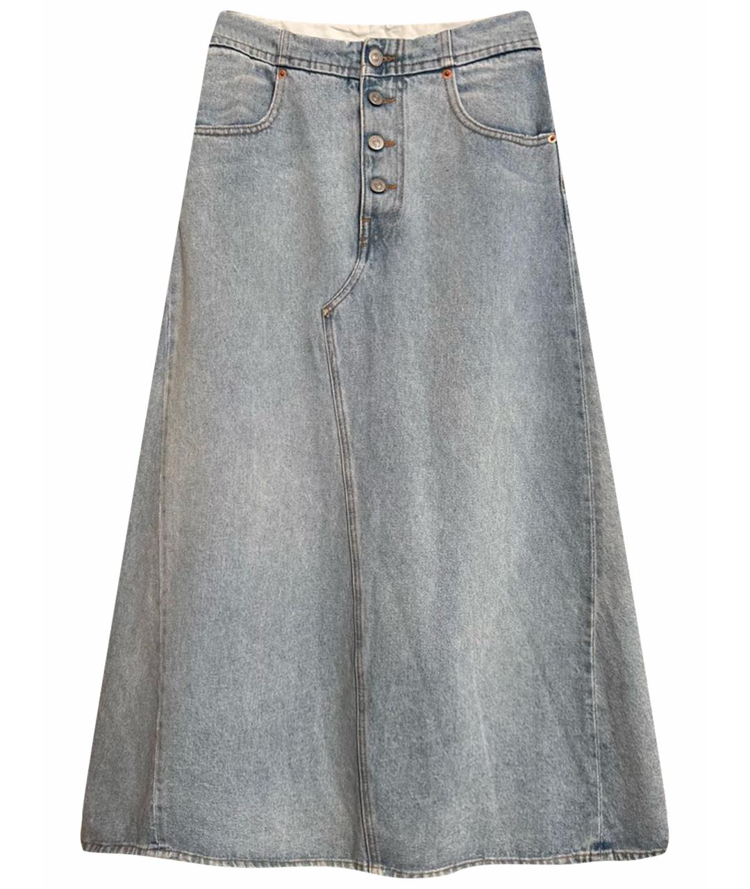 MM6 MAISON MARGIELA Голубая деним юбка макси, фото 1