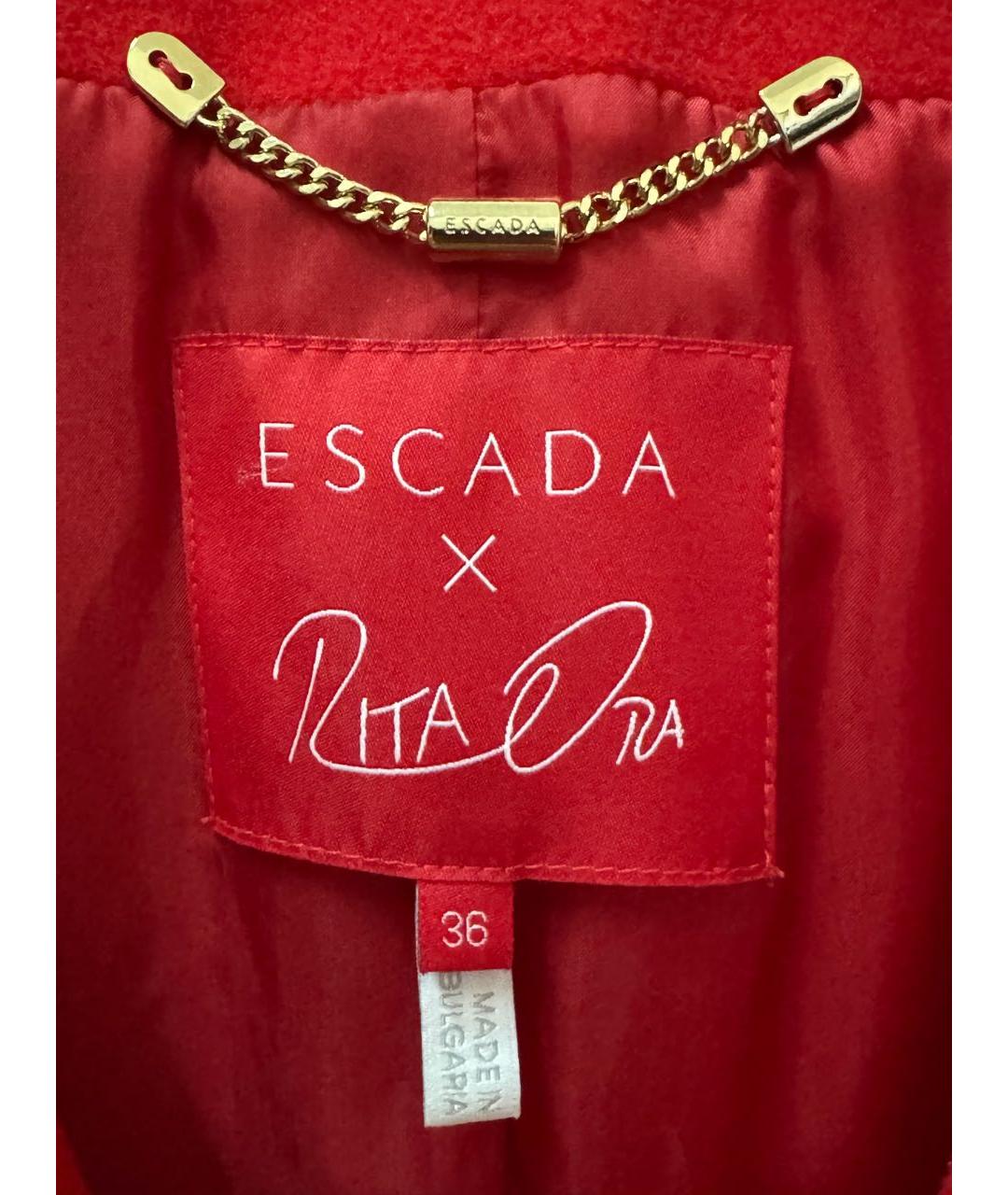 ESCADA Красное шерстяное пальто, фото 3