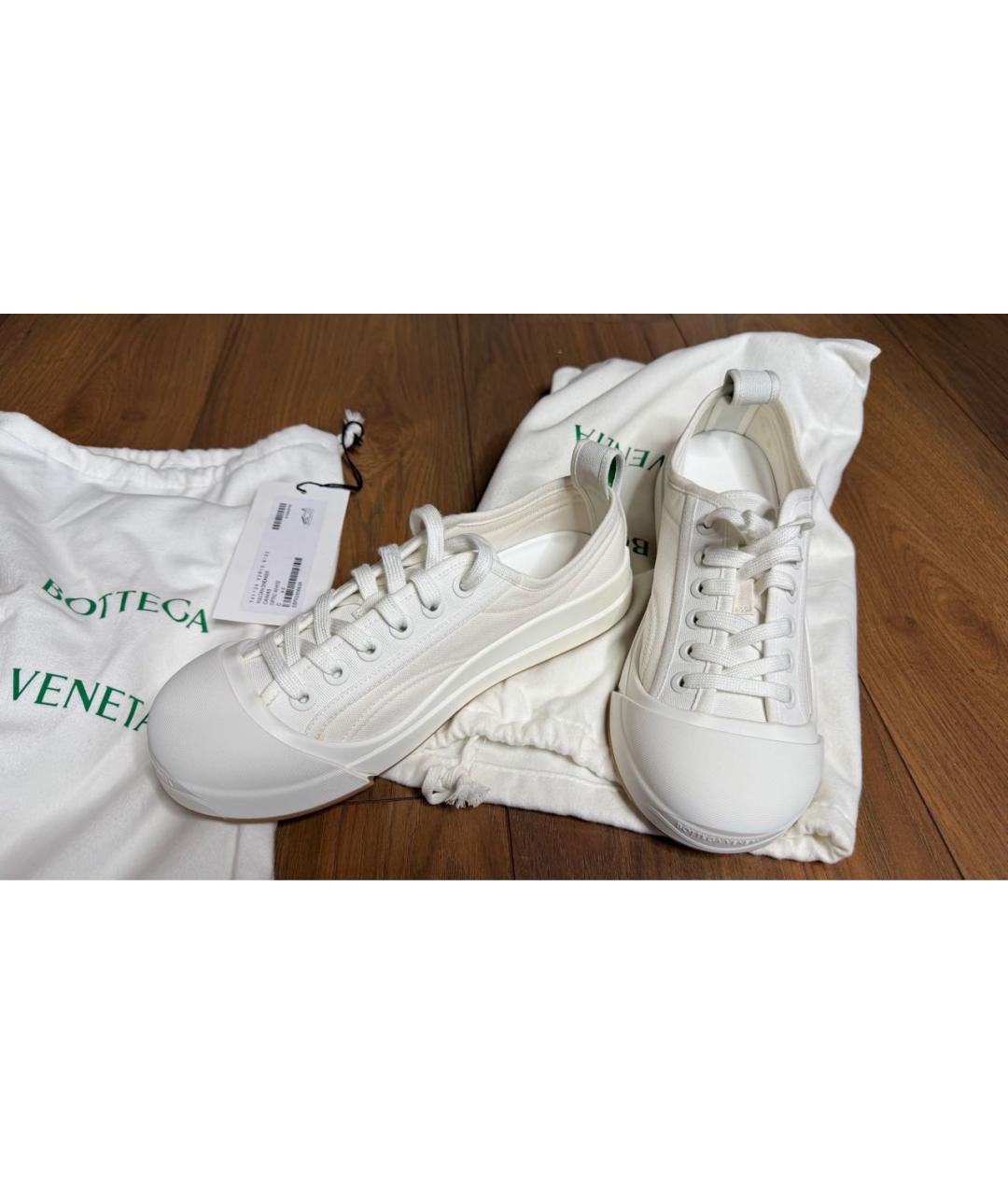 BOTTEGA VENETA Белые текстильные кеды, фото 5