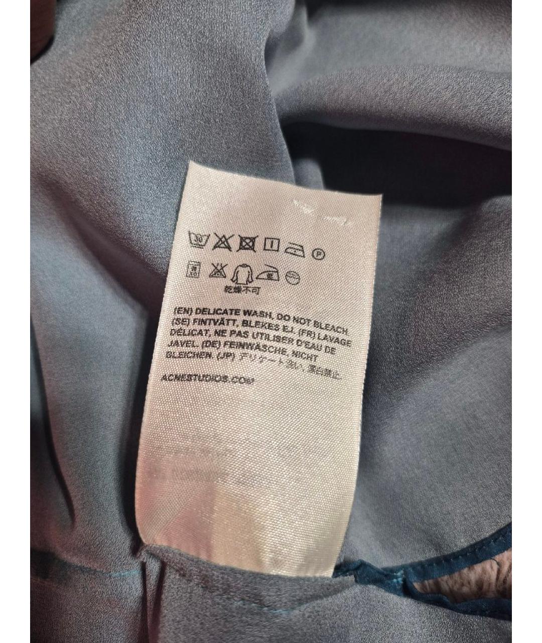 ACNE STUDIOS Голубая полиэстеровая блузы, фото 5