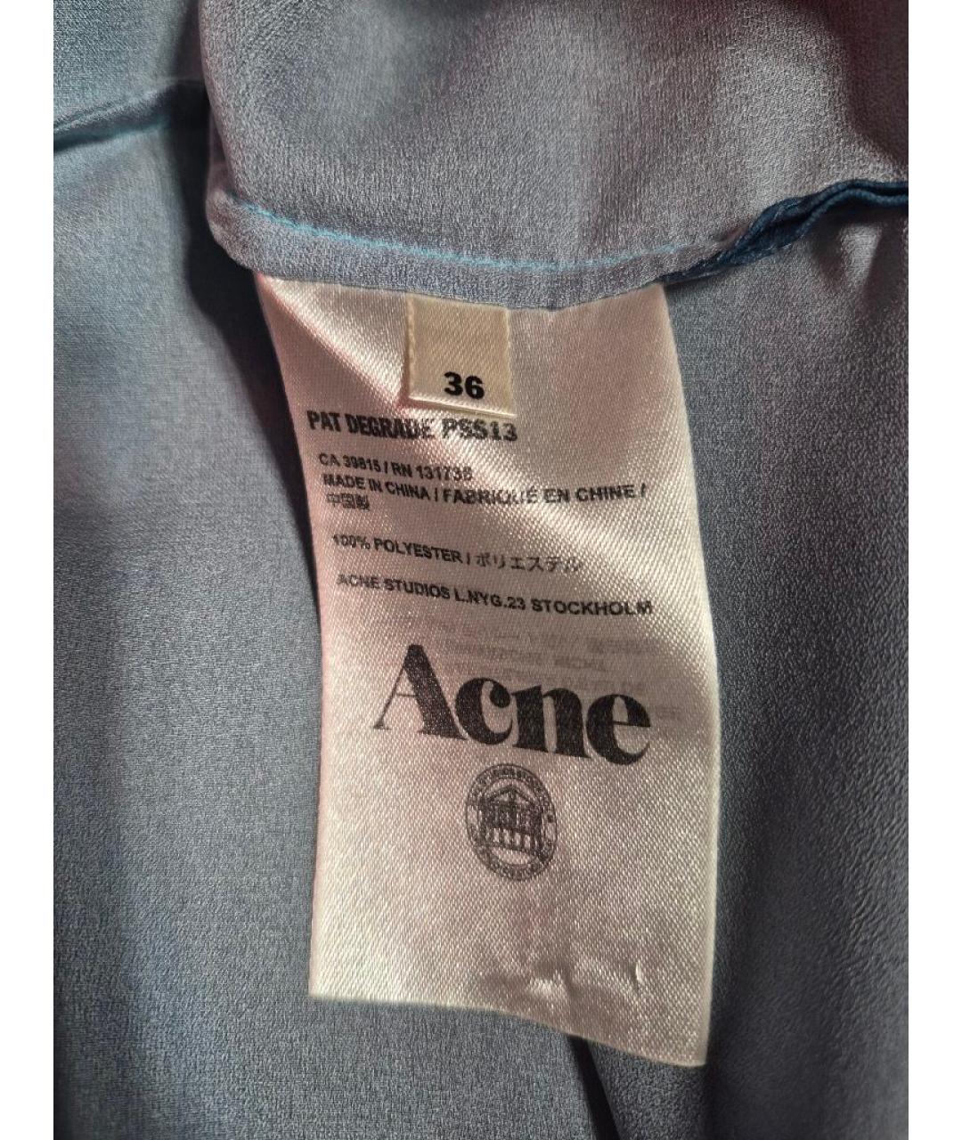 ACNE STUDIOS Голубая полиэстеровая блузы, фото 4