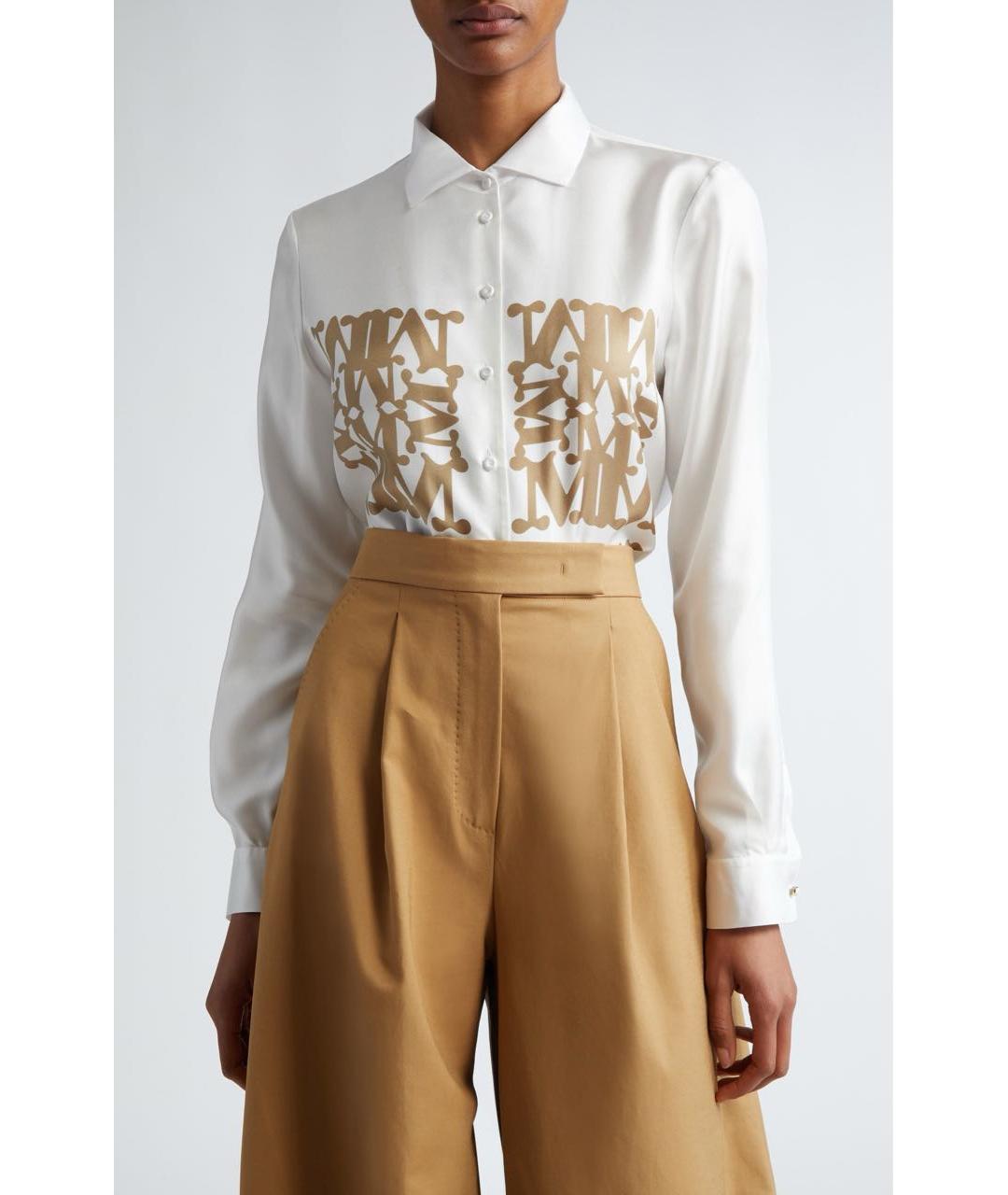 MAX MARA Белая шелковая рубашка, фото 2