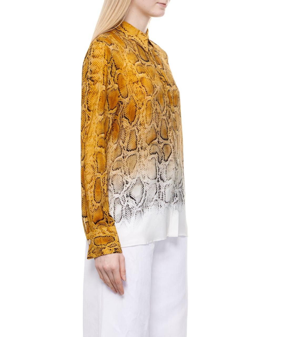 MAX MARA Желтая шелковая блузы, фото 3
