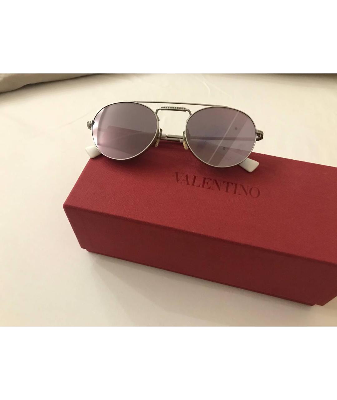 VALENTINO Серебряные металлические солнцезащитные очки, фото 7