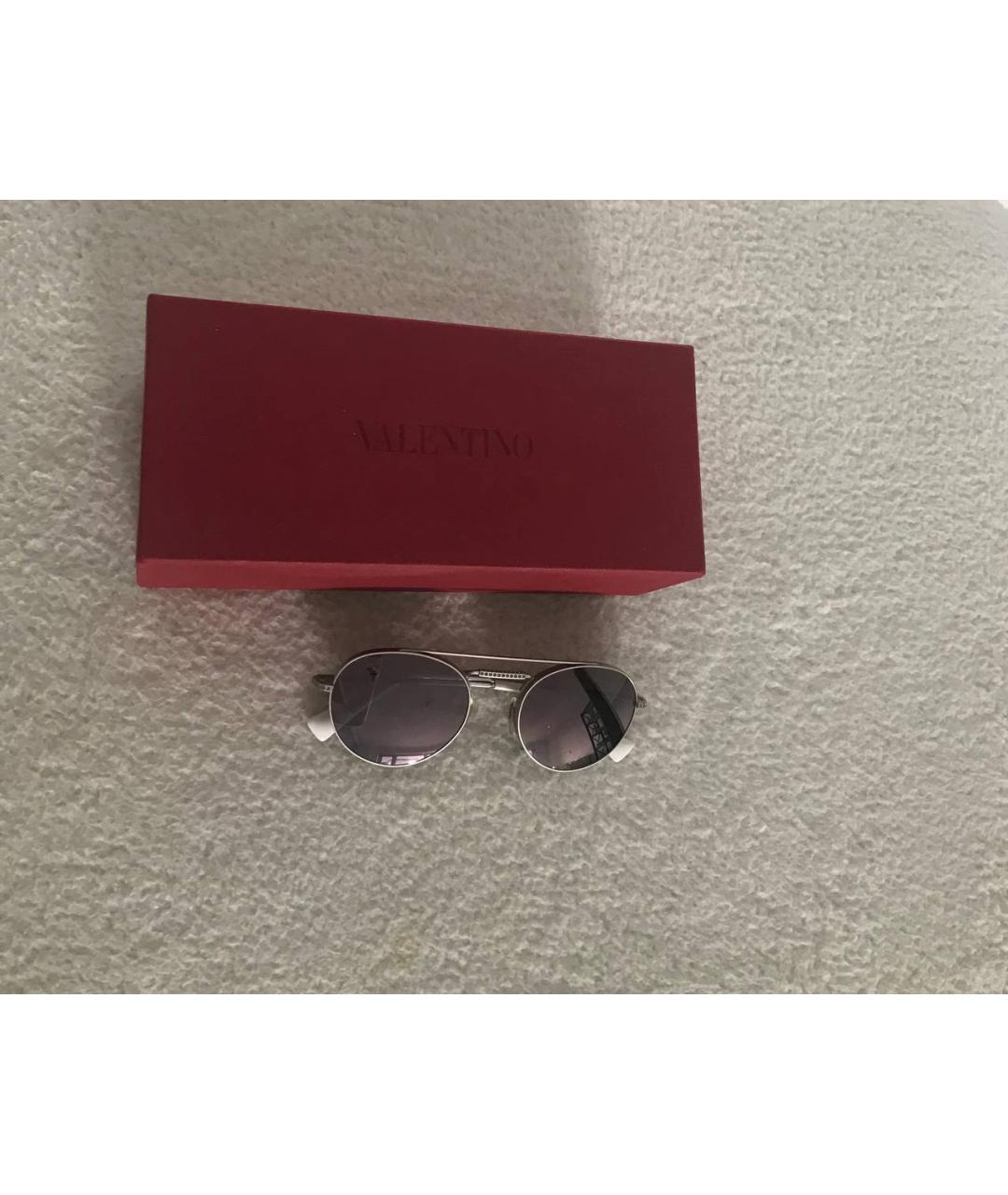 VALENTINO Серебряные металлические солнцезащитные очки, фото 2