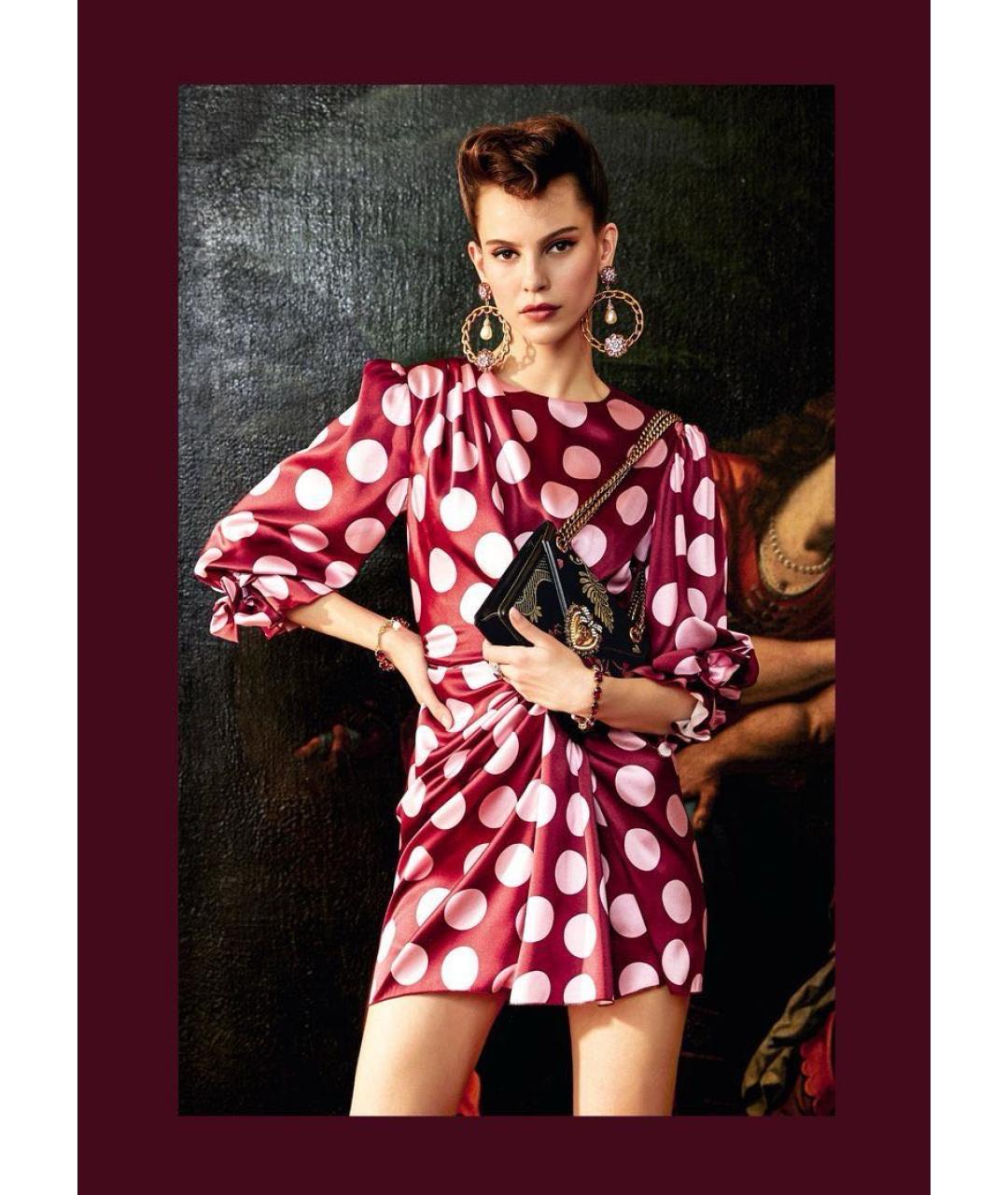 DOLCE&GABBANA Мульти шелковое коктейльное платье, фото 2