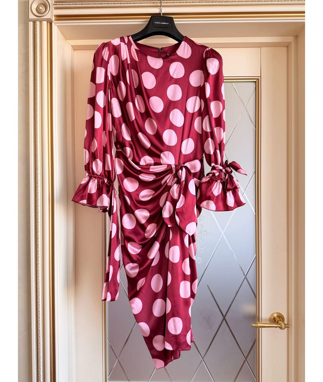 DOLCE&GABBANA Мульти шелковое коктейльное платье, фото 8